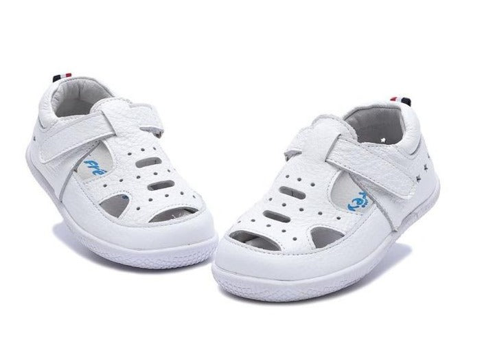 Sandalia niño blanco freycoo, suela flexibles recomendado por podólogos y pediatras