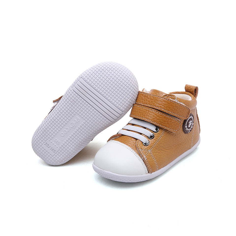 Comprar Zapatos infantiles respetuosos primeros pasos bota gama Flexy modelo Canadá mostaza