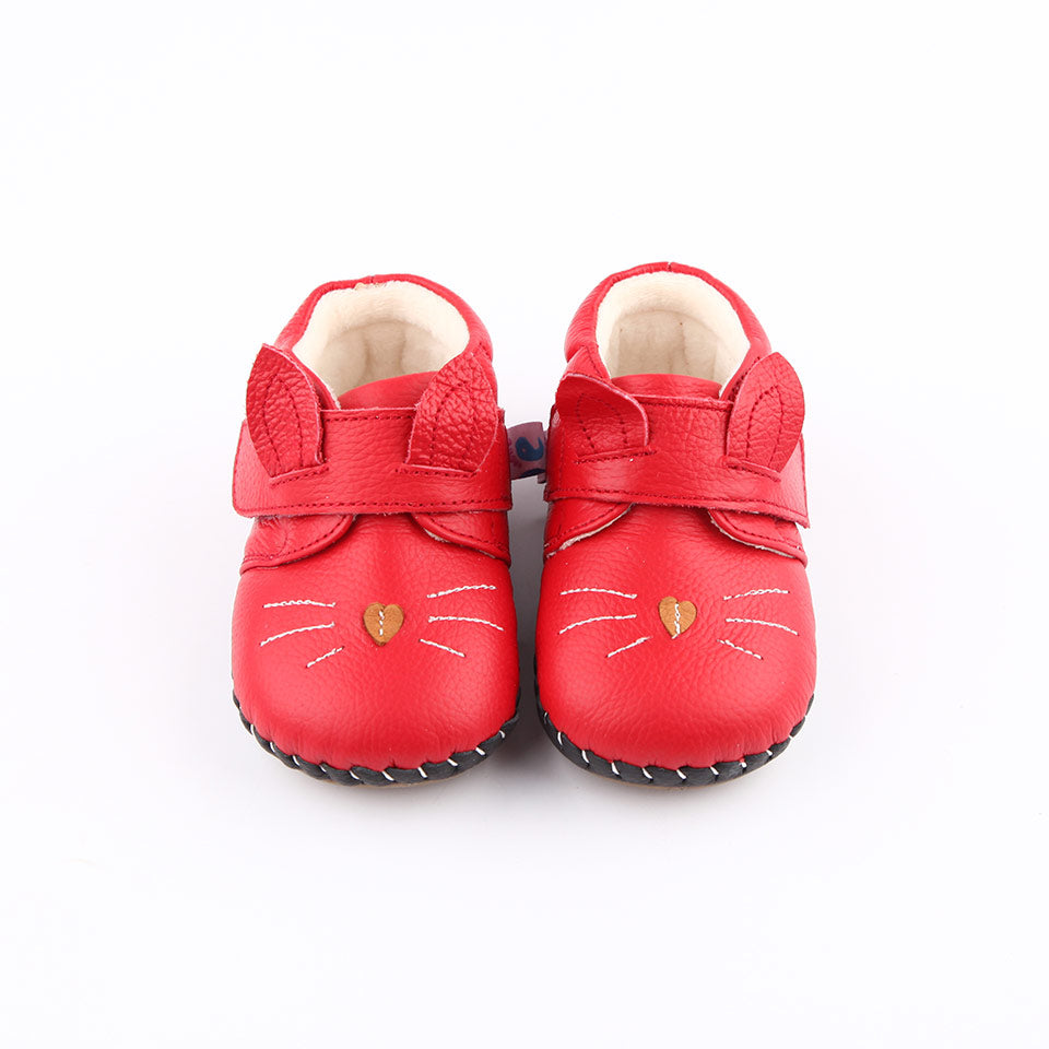 Zapatos infantiles respetuosos primeros pasos modelo Mia rojo